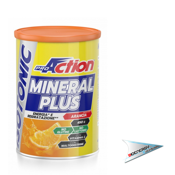 Pro Action-MINERAL PLUS ISOTONIC  Barattolo 450 gr Arancia  